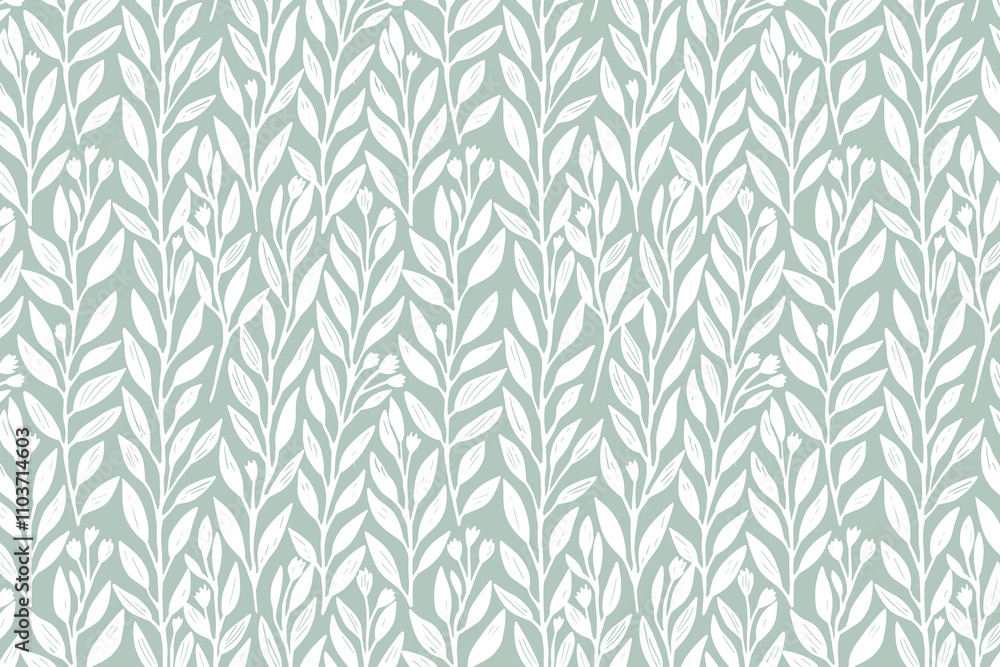 Poster toile pattern tapestry. linocut print. monochrome botanical pattern background. created with generat