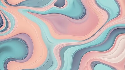 Soft pastel abstract shapes with fluid design, offering a calm and serene visual appeal.  