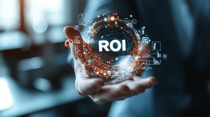 Ai generates roi insights in business strategy digital workspace visual data modern environment professional perspective