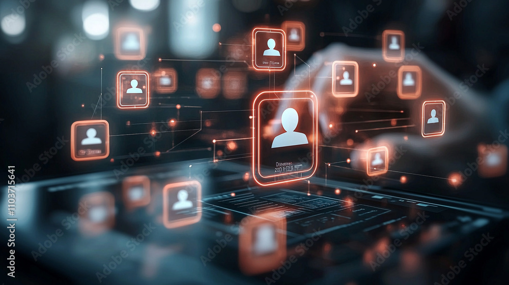 Poster ai generate digital interaction virtual environment infographic content technology focus futuristic 