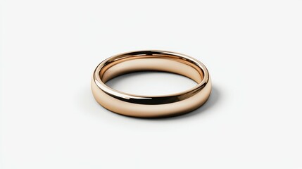 A elegant rose gold ring, showcasing smooth curves and a shiny finish, perfect for engagement or wedding symbolism.