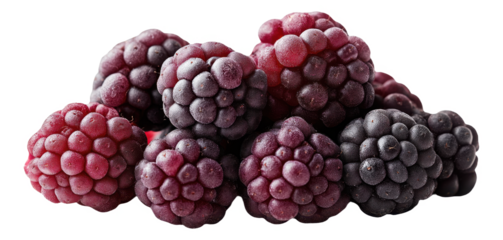 PNG Frozen blackberries close-up