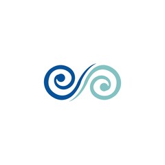 Water wave vector logo template design