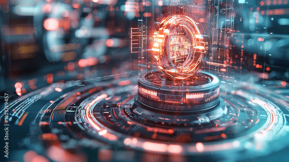 Poster ai generated visuals showcasing futuristic technology concepts digital space graphic design virtual 