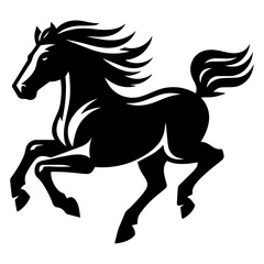 Fototapeta premium Running horse silhouette isolated on white