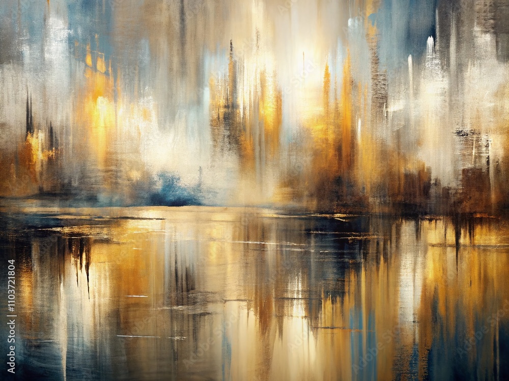 Poster modern neutral abstract art background with hand-drawn paint strokes on canvas, captured in long exp
