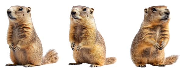Cute Squirrel Posing on Transparent Background