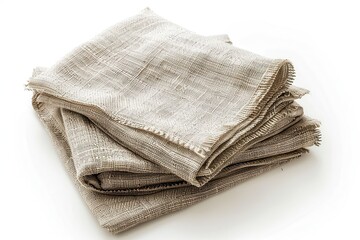 Linen napkins on white background