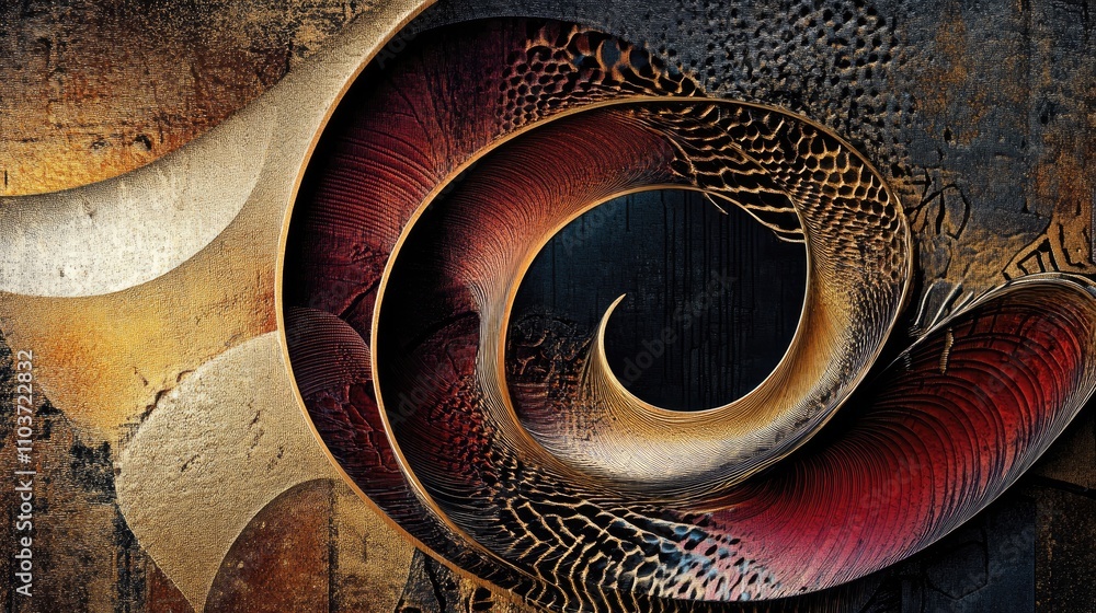 Poster a stunning abstract piece with intricate, high-end patterns, showcasing unique and luxurious design 