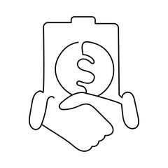 Monoline Affiliate Agreement Icon. Simple Line Partnership Agreement Icon. Minimalist Business Contract Vector.