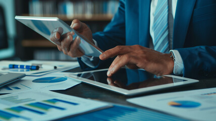 businessman using digital tablet generated by AI technology