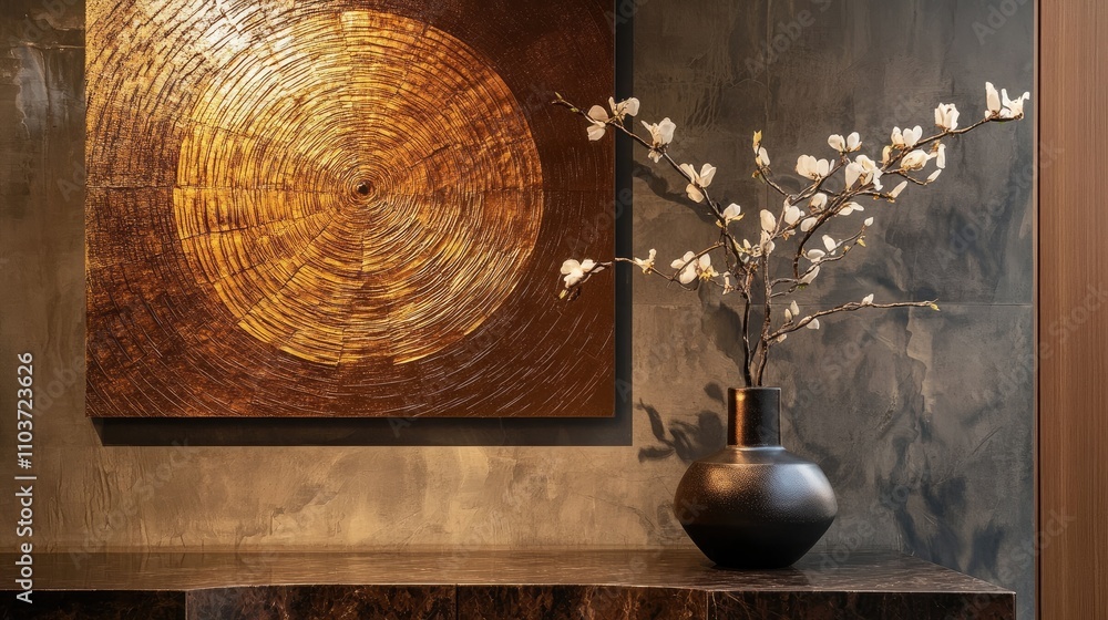 Poster elegant and unique abstract art with high-end patterns and textures, capturing the attention of art 
