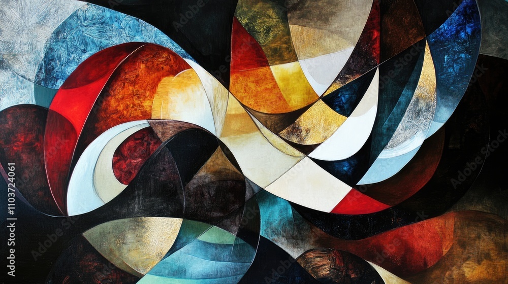 Poster stunning abstract composition with luxurious colors and patterns, creating a masterpiece of modern e