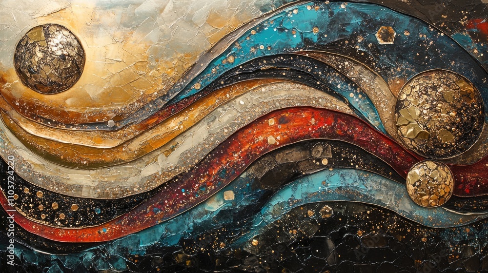 Poster unique abstract art with intricate, high-end patterns and elegant textures, ideal for auctions and g