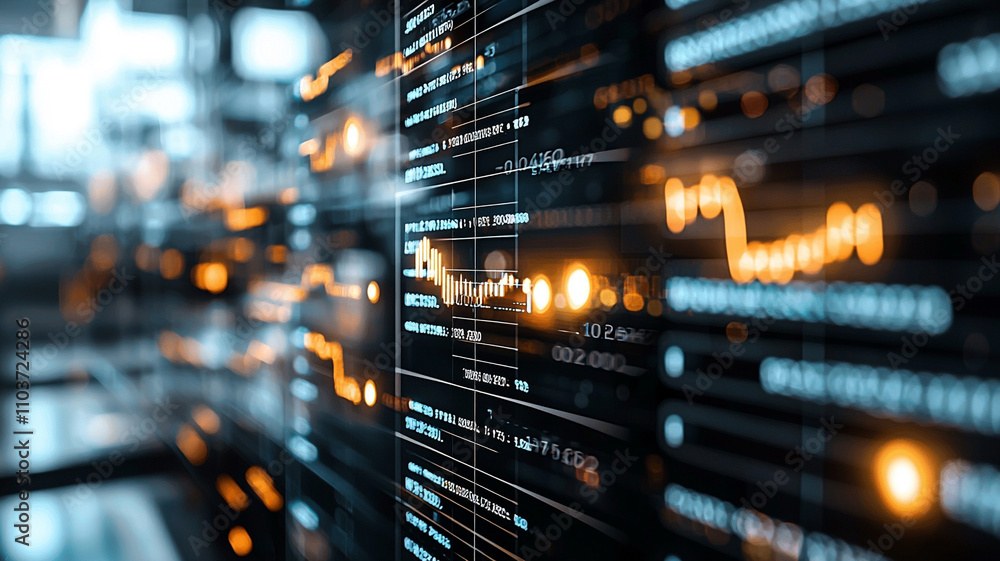 Poster ai generated data visualization business analytics digital interface urban office close-up view insi