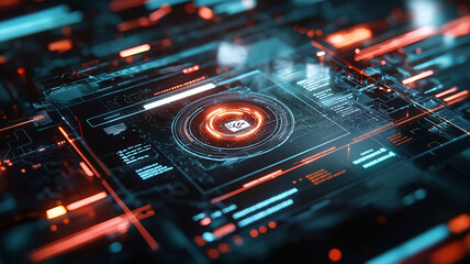 Ai-generated digital interface design virtual space technology artwork futuristic environment abstract viewpoint innovation concept