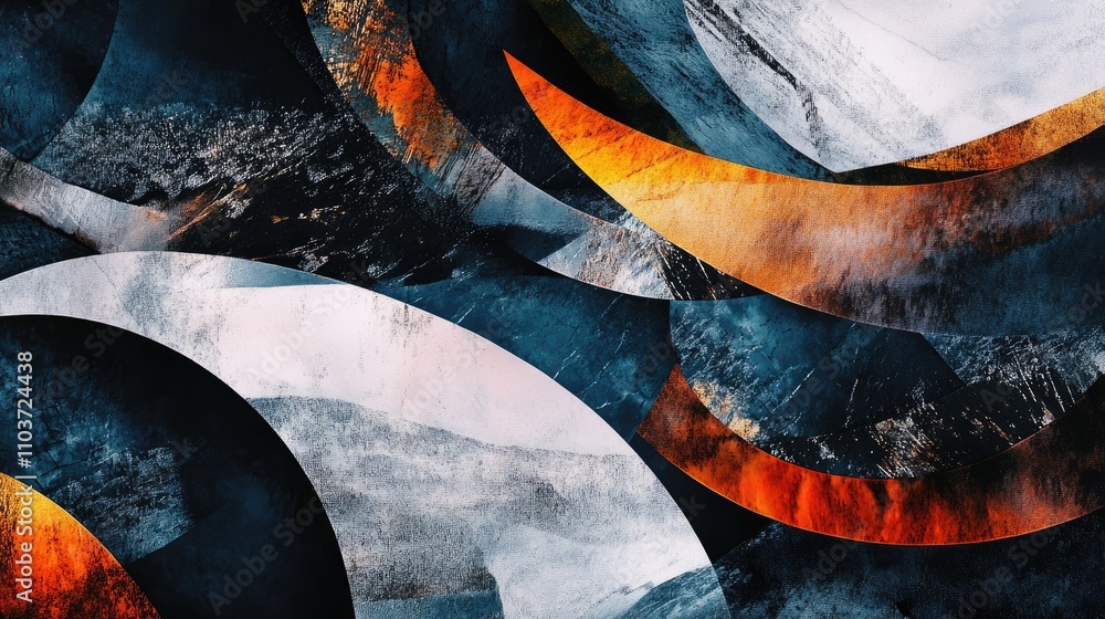 Aufkleber unique abstract composition with luxurious patterns and bold colors, creating a marketable and impre