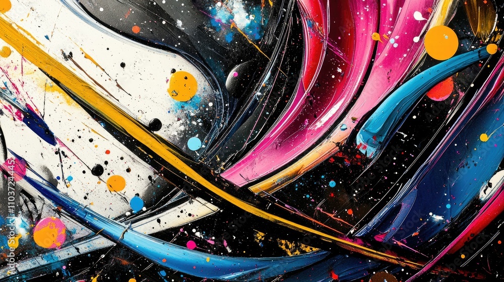 Aufkleber unique abstract composition with luxurious patterns and bold colors, creating a marketable and impre