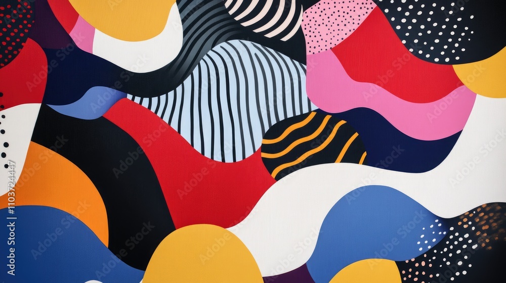 Aufkleber unique abstract composition with luxurious patterns and bold colors, creating a marketable and impre