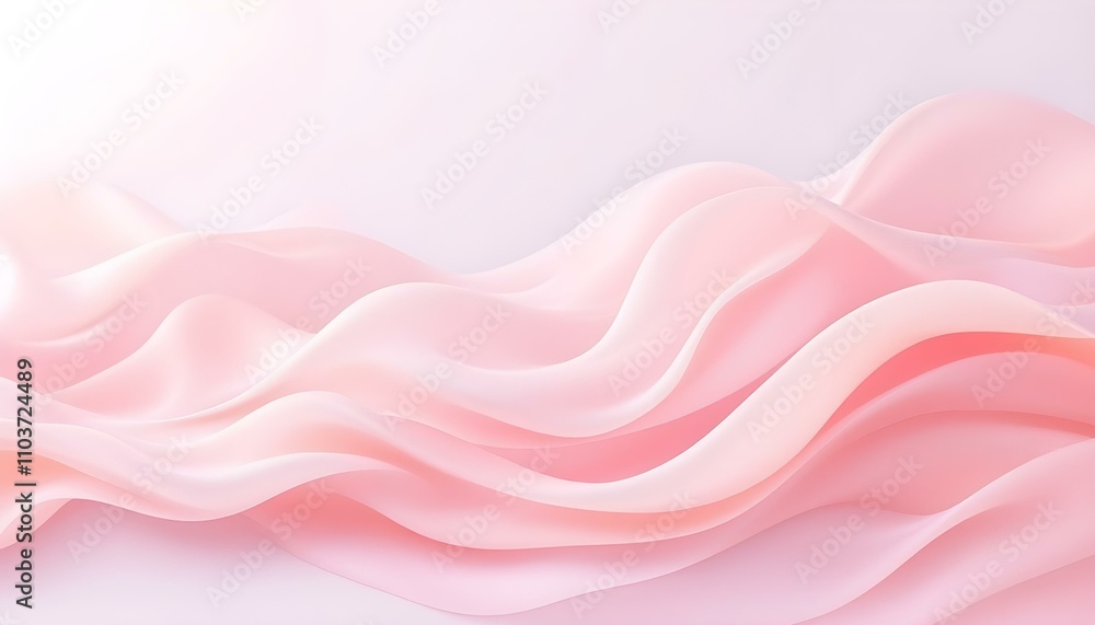Poster pink silk background. wavy pink fabric texture, top view. abstract soft pink backdrop. 3d rendered a