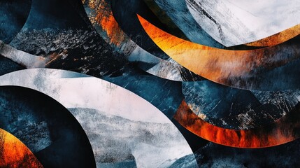 Unique abstract composition with luxurious patterns and bold colors, creating a marketable and impressive piece