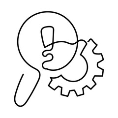 Monoline Troubleshooting Icon. Simple Line Problem Solving Icon. Minimalist Error Detection Vector.
