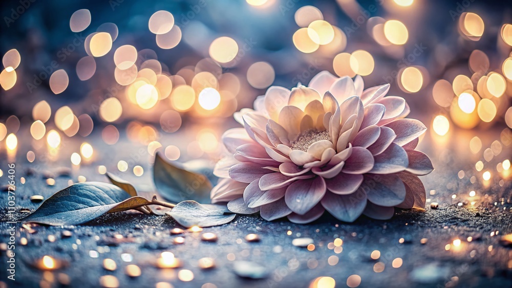 Poster monochrome elegance: captivating macro photography of delicate textures and soft bokeh lights for a 