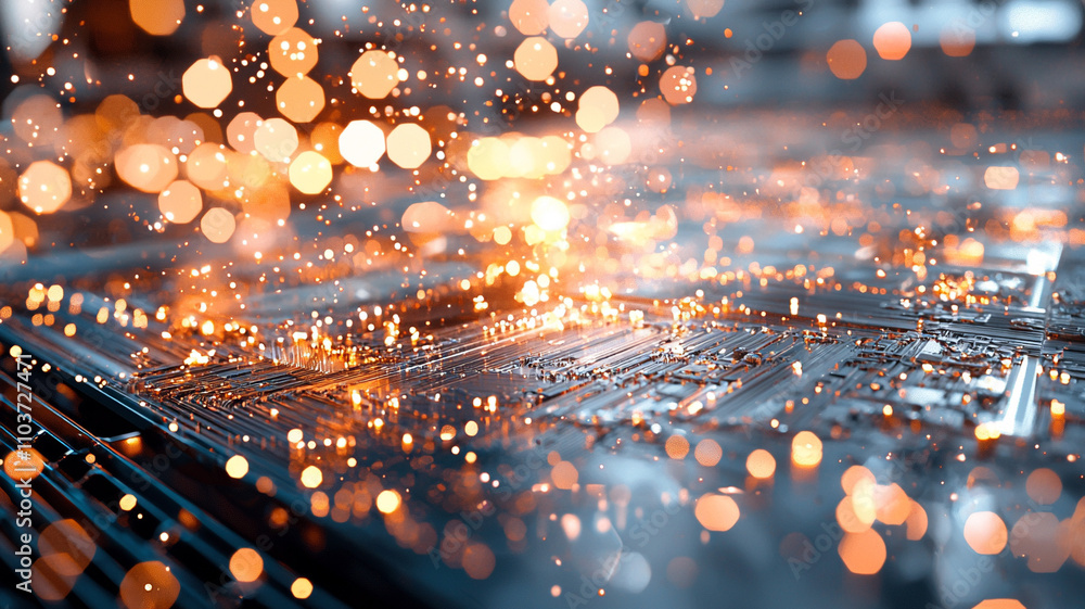 Poster ai generated technology sparks innovation in the digital realm circuit boards abstract art high-tech