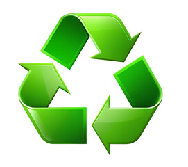 Obraz premium Green recycling symbol icon isolated on transparent background