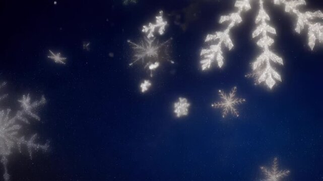 Snowflakes dance gracefully against a serene winter backdrop, embodying the joy and peace of the holiday season, ideal for festive greetings and events