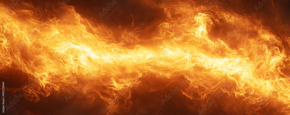 Poster abstract fiery background, golden inferno streams across a dark canvas, creating a dramatic and inte