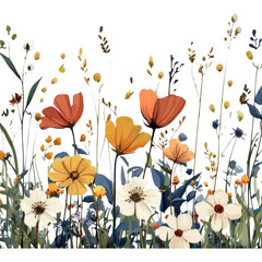 Colorful Floral Arrangement on Transparent Background