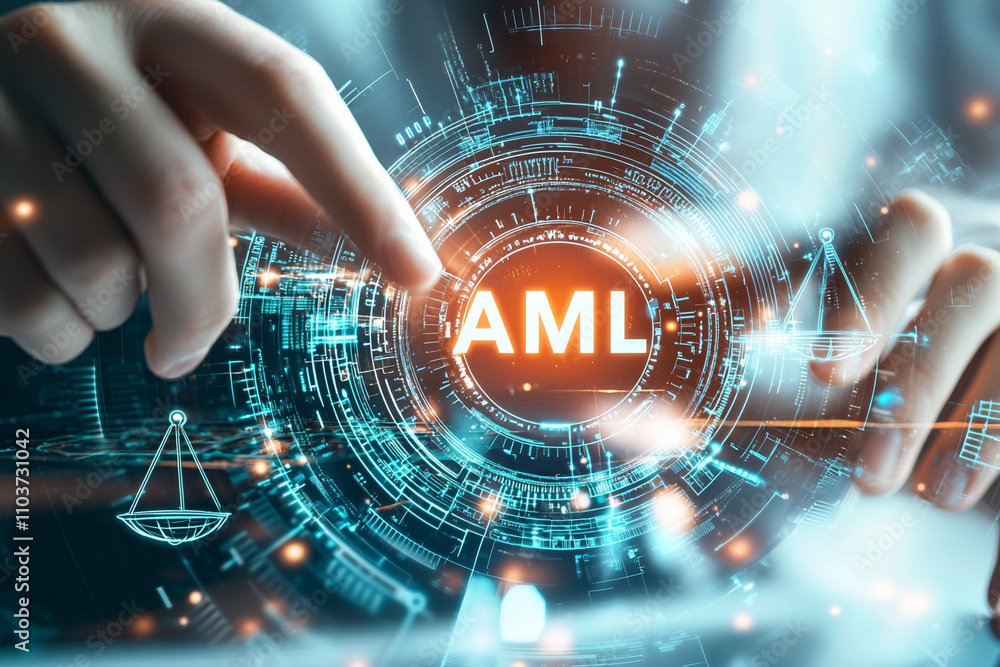 Poster ai generate technology for aml compliance digital transformation in business secure environment futu