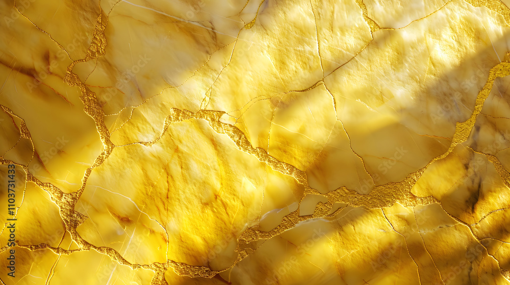 Poster a close-up of a textured yellow stone surface with intricate patterns and natural lighting.