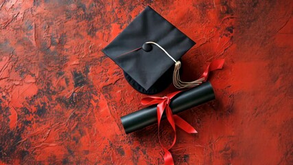 Graduation video: student cap, triumphant celebration, academic success, school year finale, diploma award, educational milestone, ceremony, academic honor, scholastic achievement, festive moment.