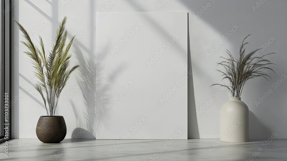 Poster vertical rectangle poster mock-up in a clear design, ideal for graphic presentations, with ample cop