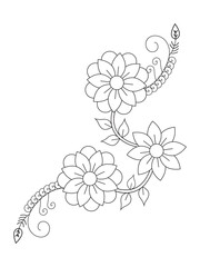 Flower coloring pages for kids