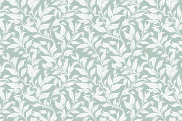 Fototapeta premium Toile pattern tapestry. Arts and crafts. Monochrome botanical pattern background. Created with Generative AI technology