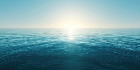 Obraz premium A background featuring a turquoise blue ocean creates a serene space, offering ample copy space for text, while highlighting the calming nature of the water.