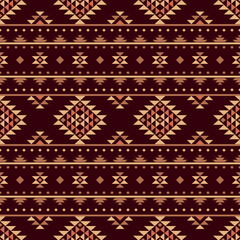Southwest Aztec geometric Native American Mexican Navajo tribal ethnic seamless pattern fabric colorful design vector for textile printing