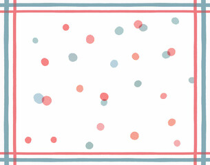 Pastel lines and grid hand-drawn pattern  , vintage paper background with colorful frame , halftone color style . 