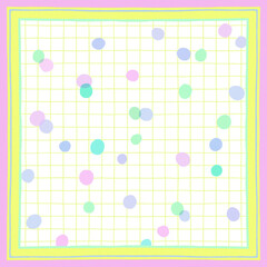 Pastel lines and grid hand-drawn pattern  , vintage paper background with colorful frame , halftone color style . 