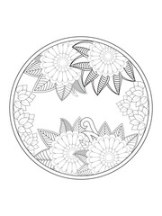 Flower coloring pages for adult