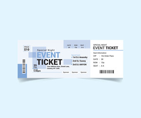 Event Ticket Template Design Vector File