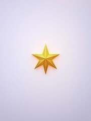 A single gold star shining on a white background against a subtle gradient of blue and purple hues, glowing star, abstract pattern,