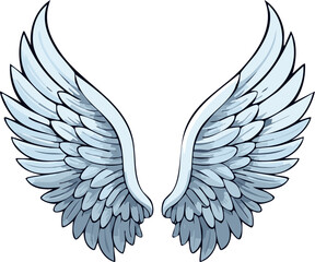 Fototapeta premium Pair of Angel Wings Illustration with Soft White Feathers