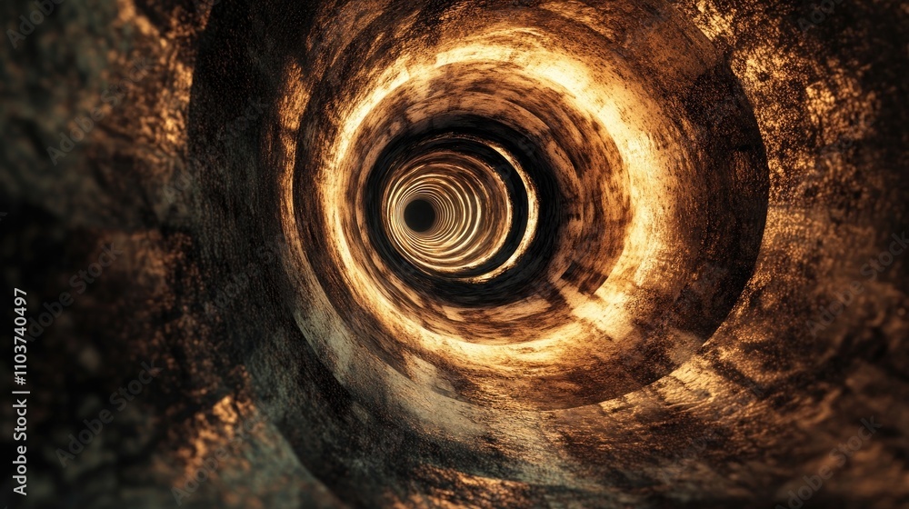 Poster a mesmerizing tunnel represents the idea of a vortex, drawing viewers into its captivating depths wi