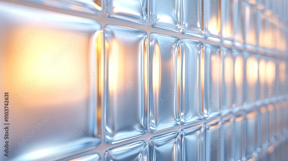 Poster glass block exterior wall representing protection and insurance coverage, complementing a home inter
