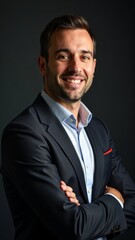 Confident businessman with arms crossed