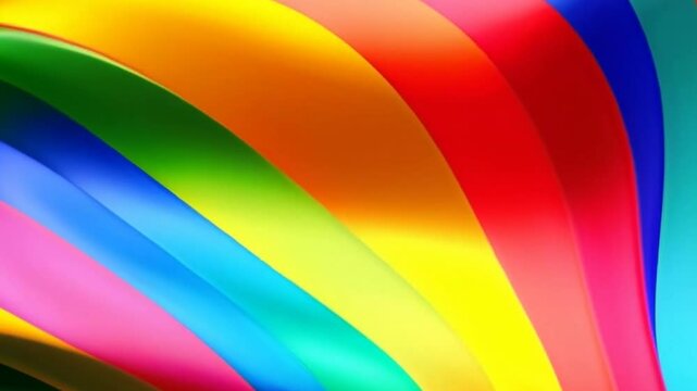 vibrant rainbow waves in gradient pattern colorful abstract background smooth 4k video motion footage